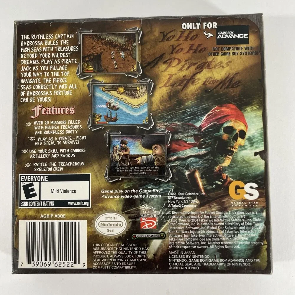 Pirates Of The Caribbean Curse Black Pearl GBA Nintendo Game Boy Advance CIB